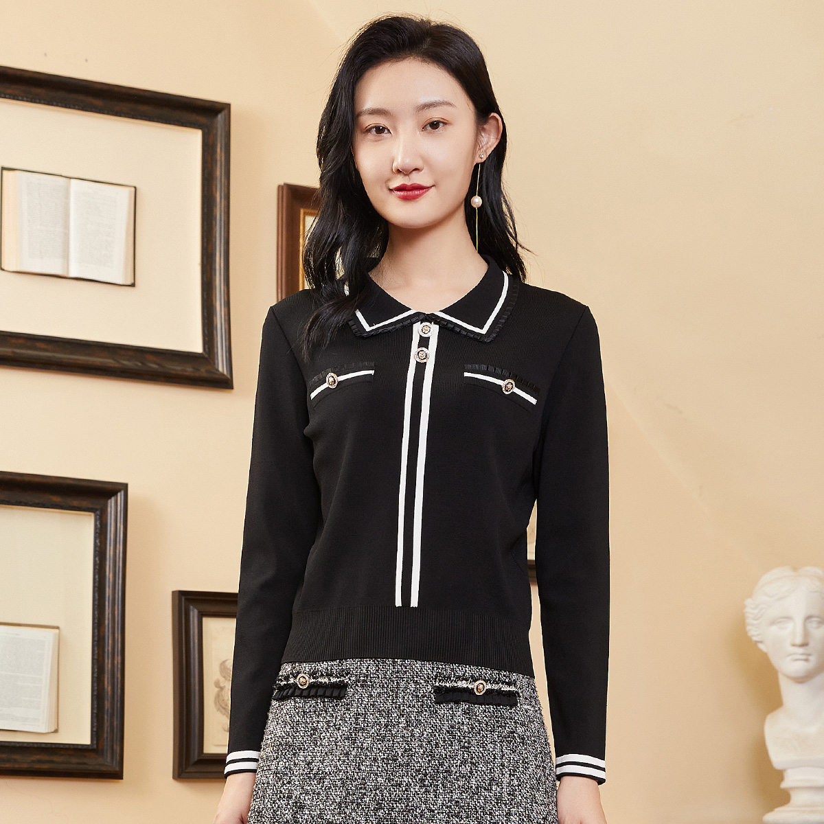 歌蒂诗2022春季专柜新款毛针织衫