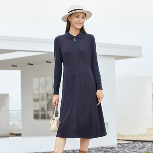 1C42L2020 简约知性优雅气质假两件连衣裙 歌蒂诗冬季 专柜新款