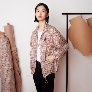 印花下摆抽绳外套 简约休闲时尚 8D31W6178 专柜新款 歌蒂诗秋季