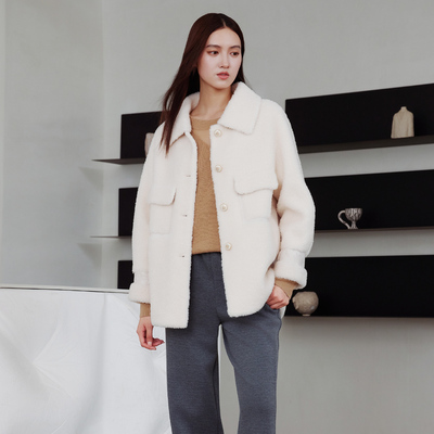 歌蒂诗绵羊毛中长款简约风