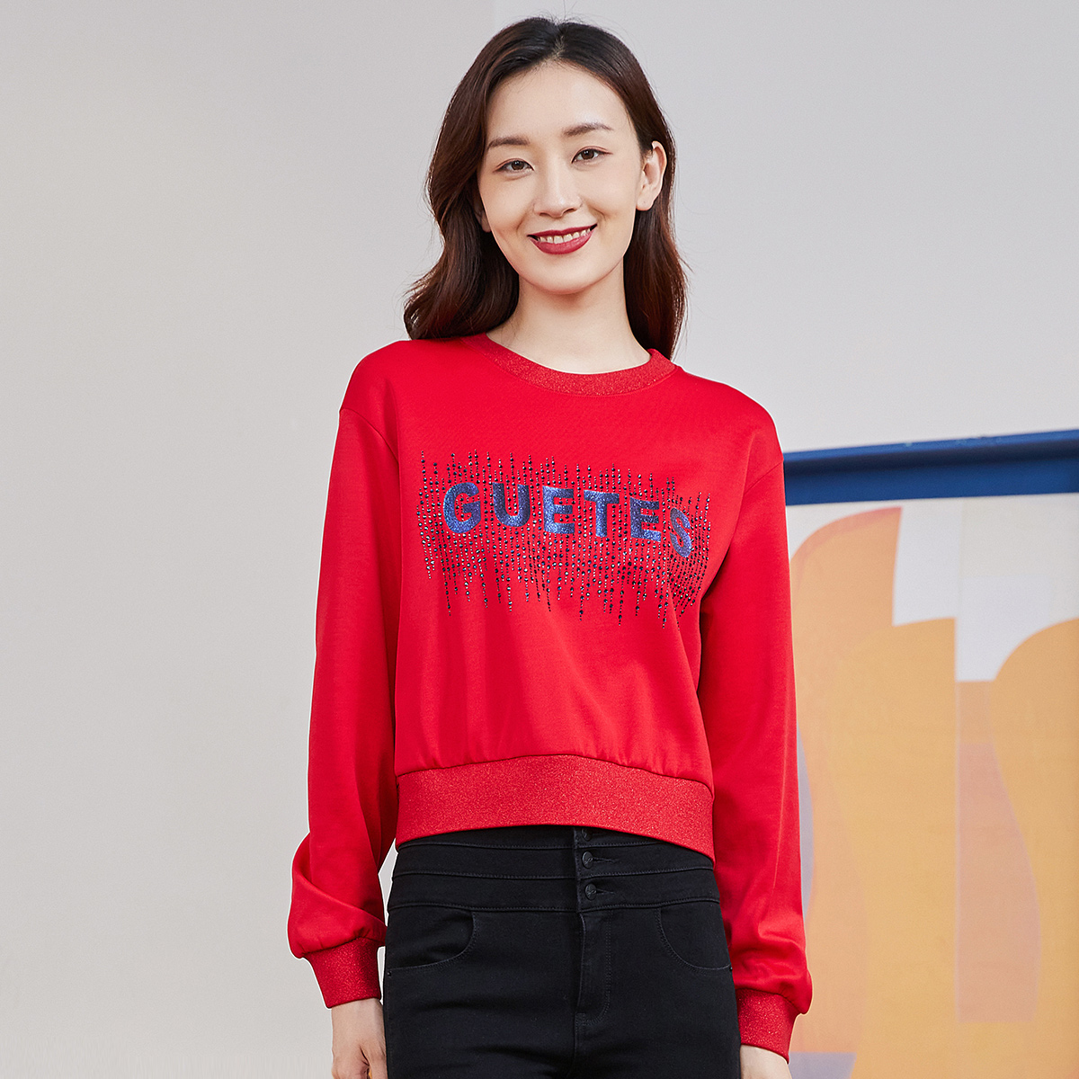 歌蒂诗秋季时尚宽松套头卫衣