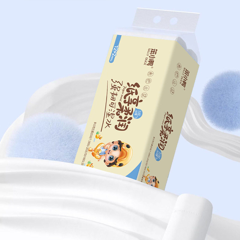 笨小鸭800g卷纸原生木浆加厚厕所纸巾家用卫生纸批发厂家直销家用