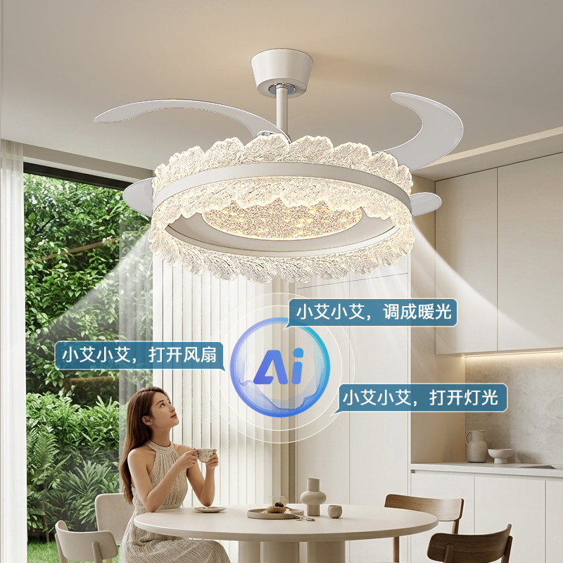 风扇灯餐厅卧室吊扇灯法式图片
