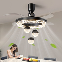 惠普风扇灯吊扇灯隐形餐厅吊灯2025新款轻奢高级感意式极简卧室灯
