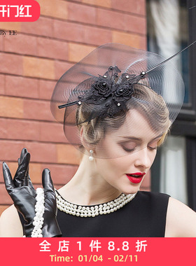 EE 春夏上新 赛马会女士小礼帽 欧美百搭优雅宴会帽子女 2338