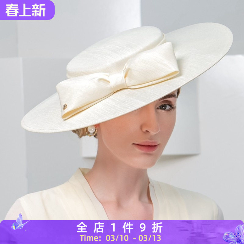 EE 春季新款优雅蝴蝶结简约时尚英式休闲女士礼帽