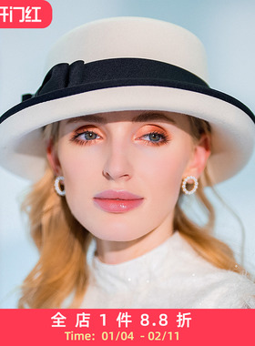 EE秋冬新款时尚网红爆款羊毛帽秋款显脸小漂亮的大头围帽子女冬季