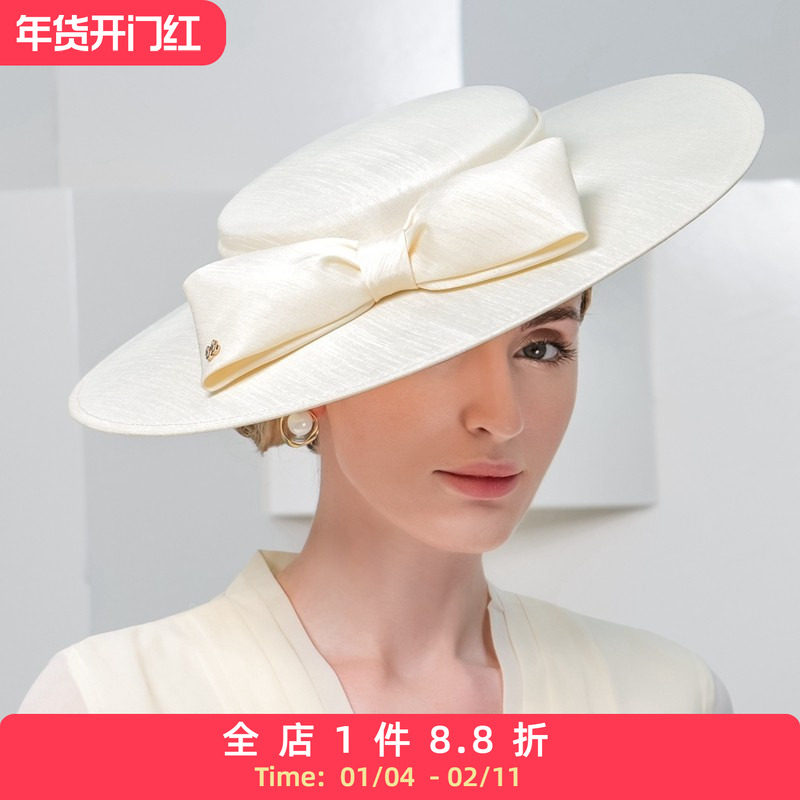 EE 春季新款优雅蝴蝶结简约时尚英式休闲女士礼帽
