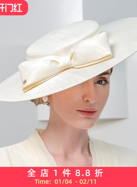 EE 春季新款优雅蝴蝶结简约时尚英式休闲女士礼帽