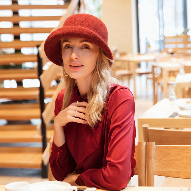 秋冬英伦羊毛优雅百搭女小礼帽