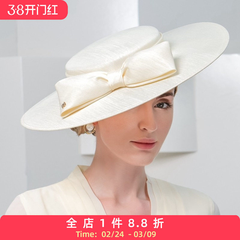 EE 春季新款优雅蝴蝶结简约时尚英式休闲女士礼帽