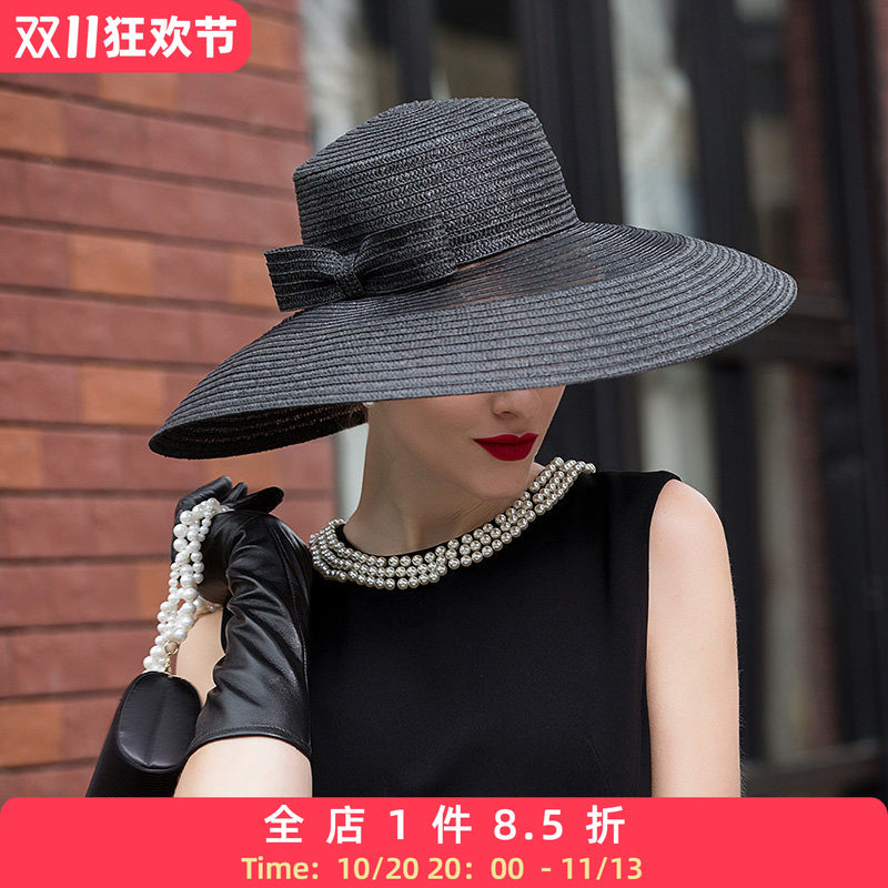 EE春夏时尚防晒防紫外线太阳帽 休闲百搭帽子女夏季出游大檐草帽