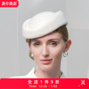 EE秋冬新款 百搭羊毛礼帽女士冬天帽子 英伦复古毛呢贝雷帽时尚