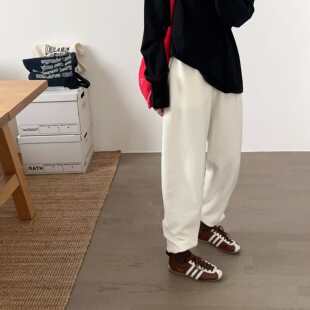 【小喵】韩代26ss 松弛减龄棉质高腰宽松显瘦百搭束口休闲裤卫裤