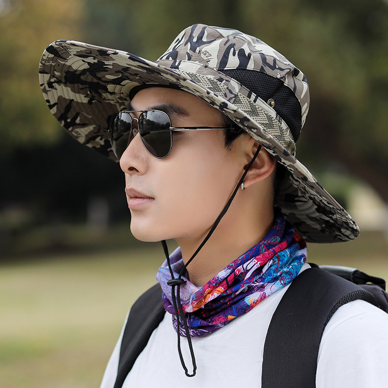 遮阳帽迷彩大檐男士骑车太阳帽图片