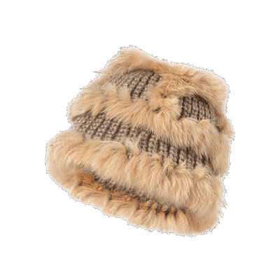 兔毛毛绒帽逛街约会甜美减龄