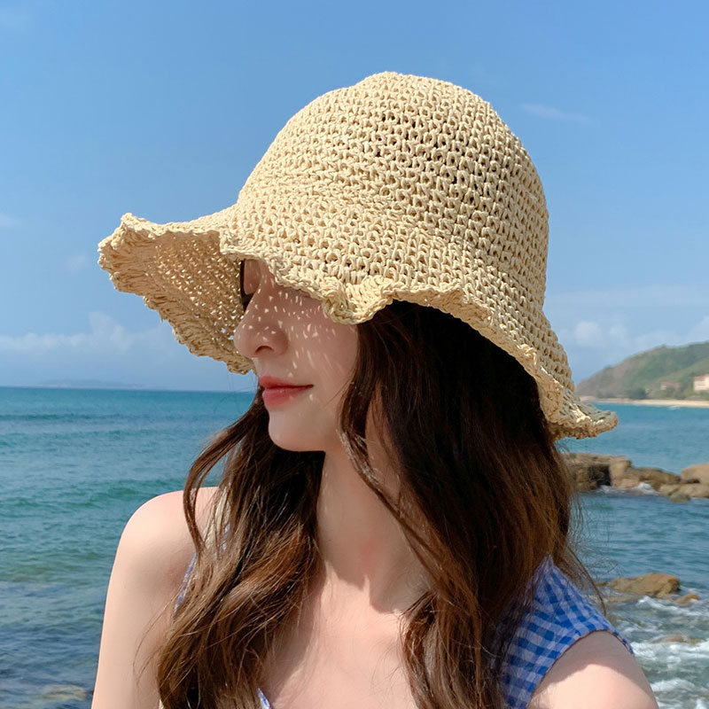 遮阳帽女防晒遮脸出游夏海边大沿图片