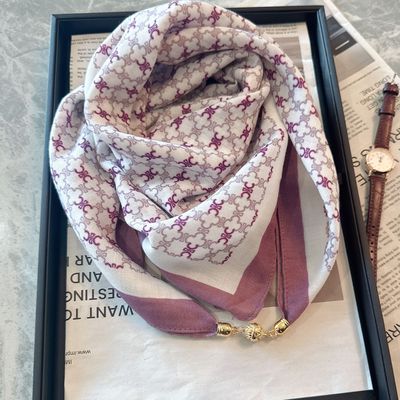 磁吸扣棉麻小方巾丝巾女春秋百搭