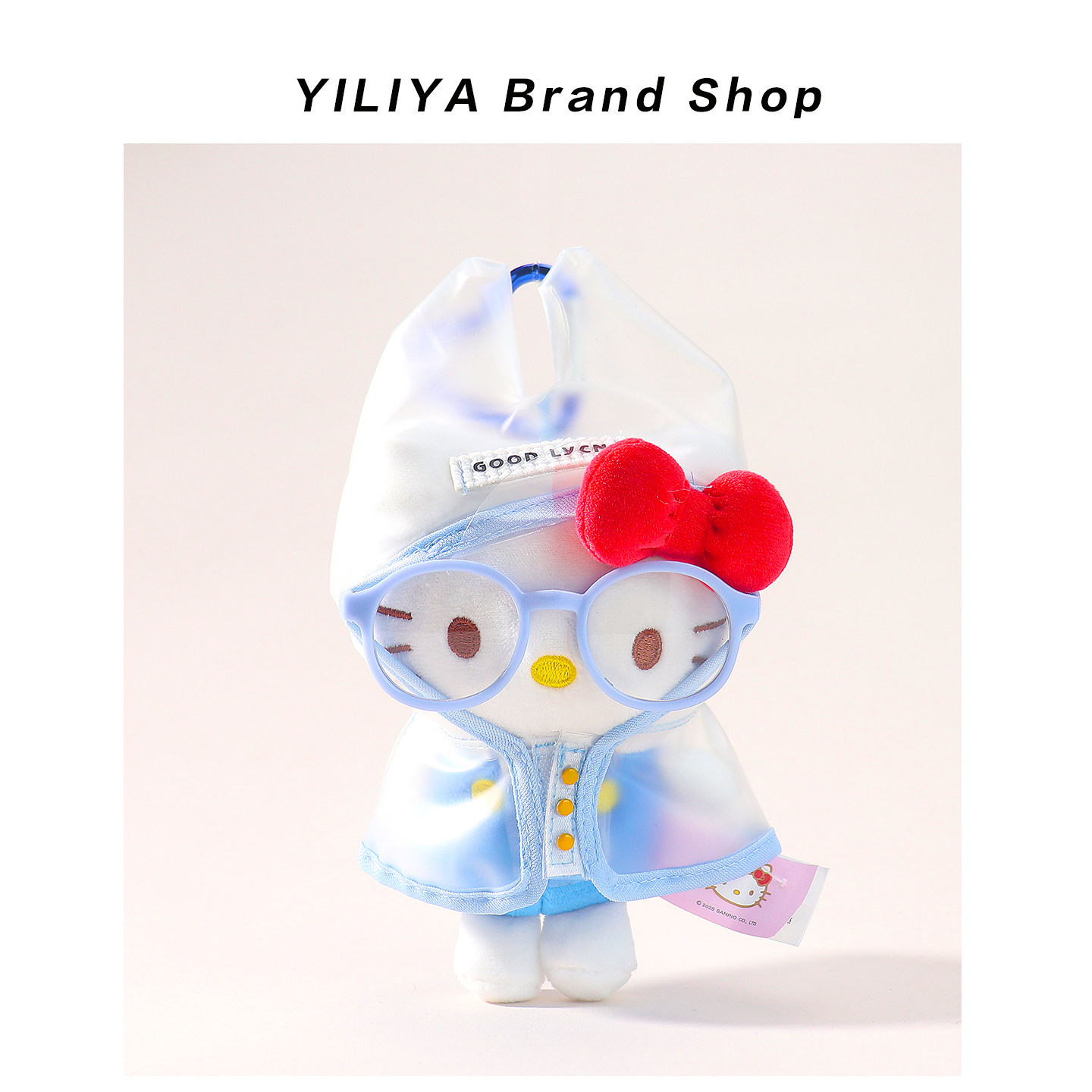 可爱正版雨衣hellokitty包包挂件毛绒公仔玩偶背包书包挂饰哈喽kt图片