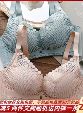 铜纤维里布 品牌无钢圈性感蕾丝 B杯中薄款 柔软亲肤聚拢侧收文胸