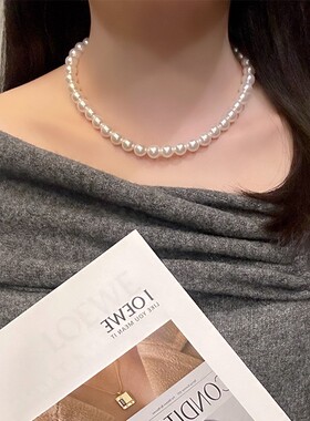倪妮同款珍珠项链女高级轻奢施家