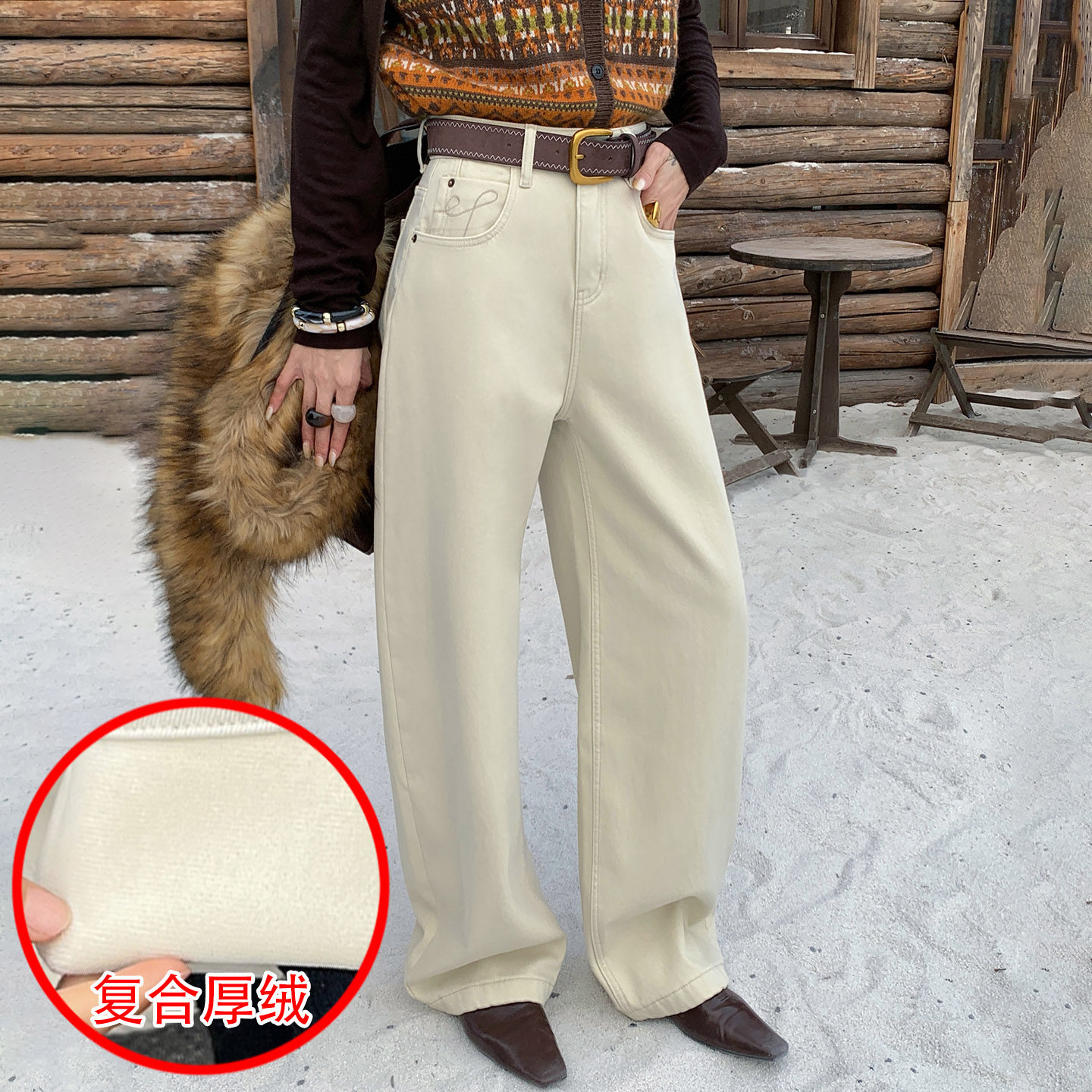 2025冬新款Jeans阿凡牛A5424加厚复合绒保暖显瘦女牛仔阔腿弯刀裤,女装/女士精品,牛仔裤,淘宝优惠券,粉丝福利购,淘宝优惠卷