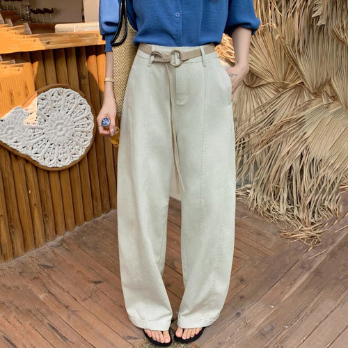 春宽松显瘦百搭女牛仔阔腿弯刀裤