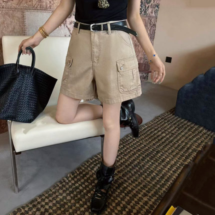 2026夏季新款jeans阿凡牛5733宽松显瘦四分A字工装女牛仔阔腿短裤