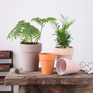 深高反比例陶土花盆高级简约帝罗马大口径带托盘复古多肉绿植特价