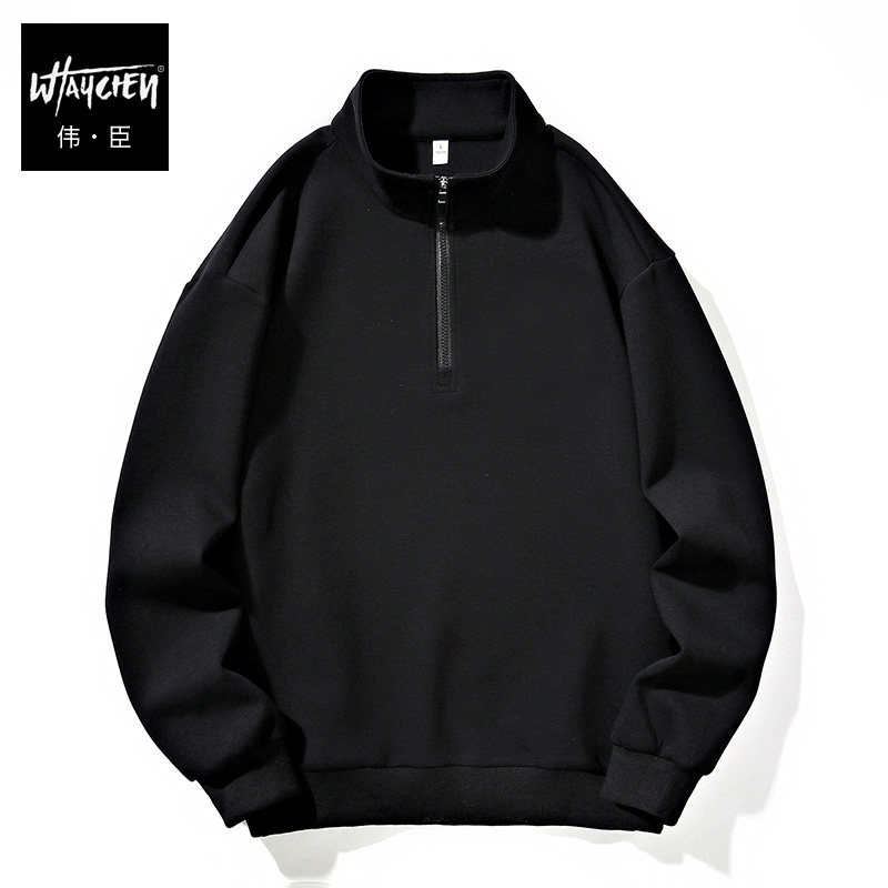 伟臣潮牌大码男士套头立领卫衣男胖子加肥加大宽松上衣肥佬套头衫