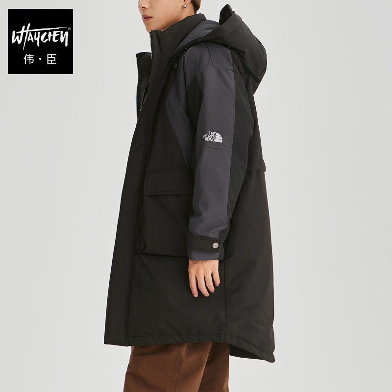 伟臣大码男长款羽绒服冬装加肥加大男外套冬季胖子连帽男生青年