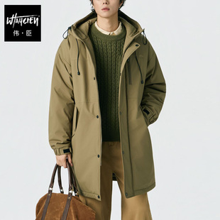 伟臣大码男装羽绒服加肥加大男外套冬装潮胖长款冬季上衣