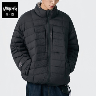 伟臣大码男装羽绒服加肥加大男外套冬季潮胖立领羽绒外套