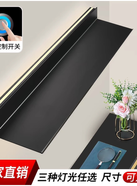 铝合金属发光层板置物隔板收纳展示书架墙面上壁一字充电池款