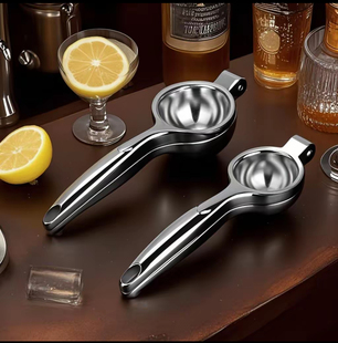 金质酒具 304不锈钢大小号柠檬夹 调酒专用手动挤压柠檬汁榨汁器