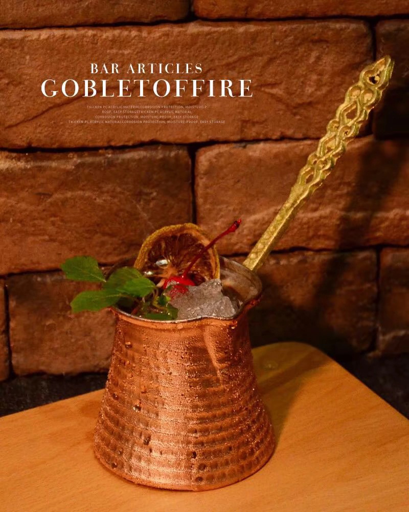 金属手柄单个调酒工具带把火焰杯