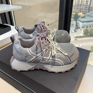 厚底老爹鞋女真皮百搭2025年新款系带增高运动鞋轻便显脚小休闲鞋