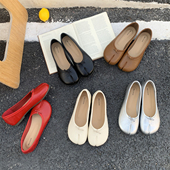 女平底韩版 百搭2026年新款 分趾软底玛丽珍鞋 单鞋 低跟一脚蹬猪蹄鞋