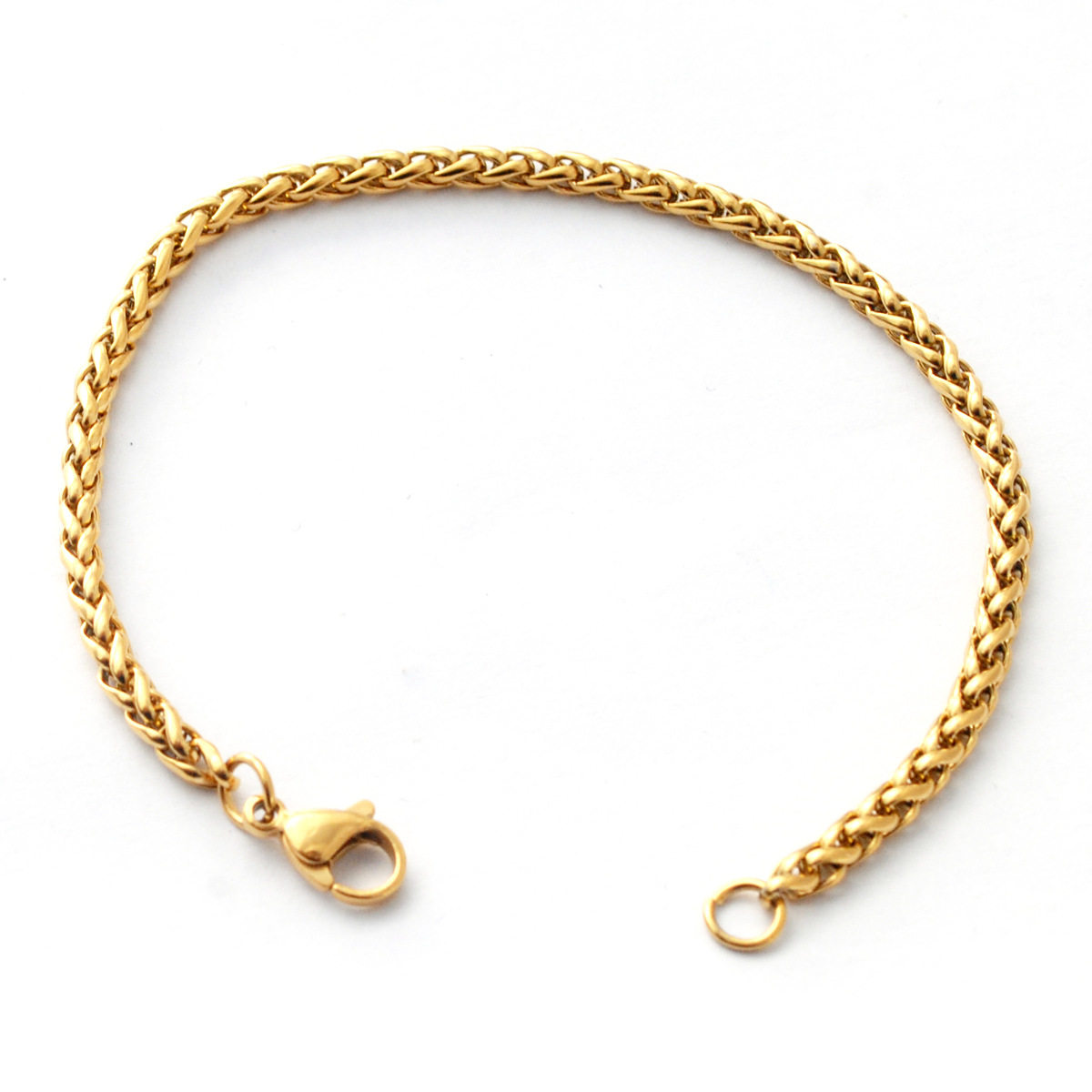 韩版饰品钛钢手链男女通用304不锈钢电镀金色龙骨链bsk花篮链