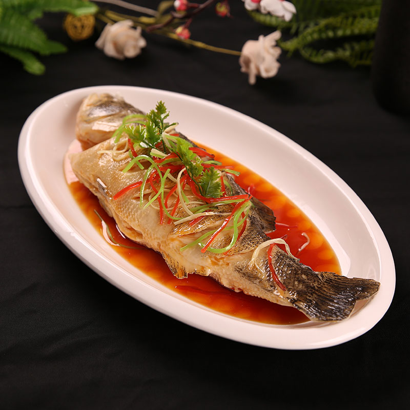 菜模仿真清蒸鲈鱼模型餐厅展示美食样品清蒸鱼场景复原道具菜食物