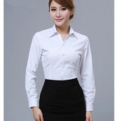 衬衣公司工作服定做制服logo刺绣高端 长袖 免烫上海男女正装 衬衫