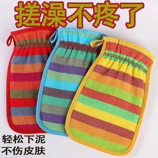 洗澡搓澡巾粗纱强力去污搓泥成人男女双面搓澡神器手套搓背洗澡巾