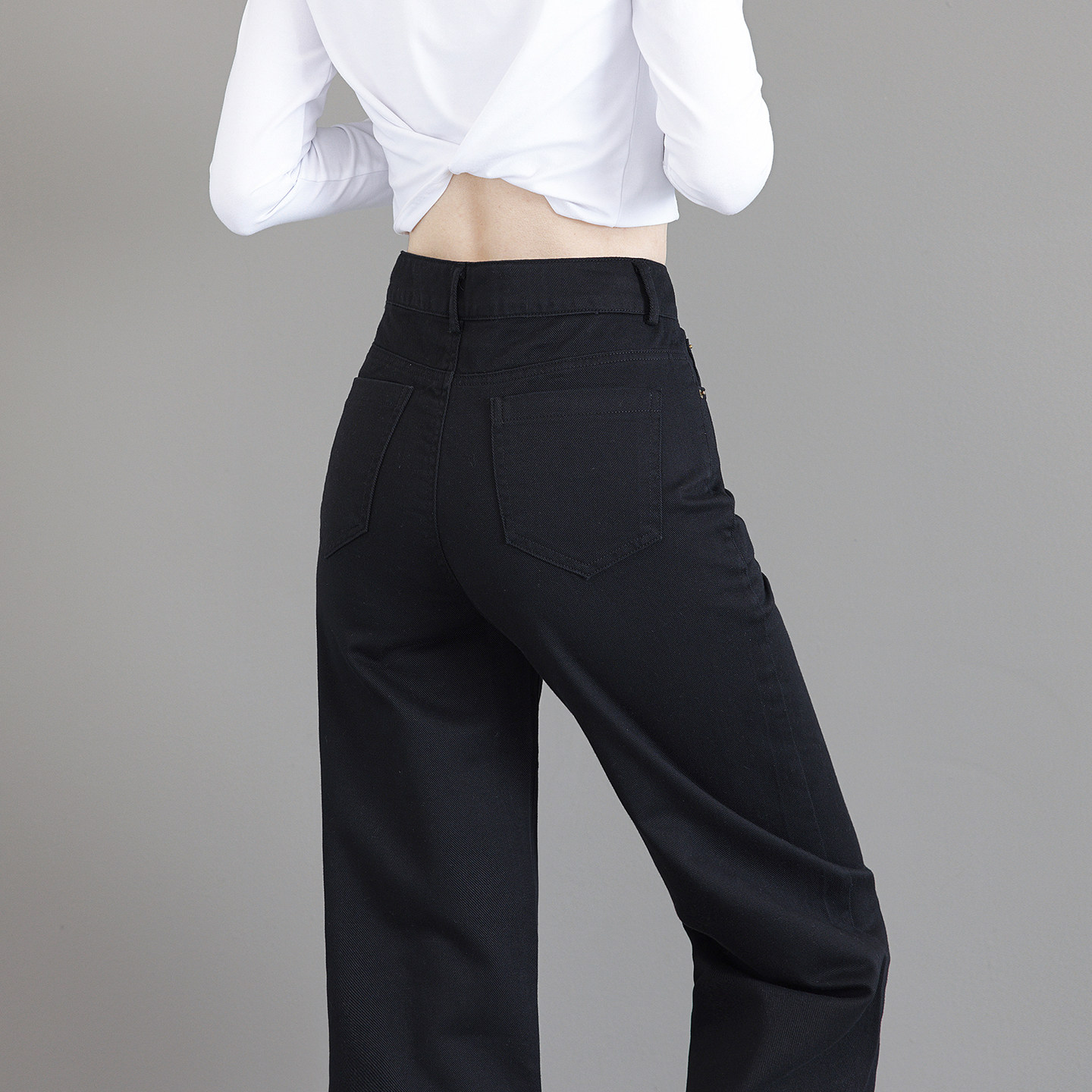 黑色窄版阔腿牛仔裤女2025秋季新款垂感高腰显瘦纯棉休闲直筒裤子,女装/女士精品,牛仔裤,淘宝优惠券,粉丝福利购,淘宝优惠卷