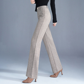 9787高端软毛呢加绒直筒裤 裤 女冬季 高腰加厚百搭西装 新款 专柜同款