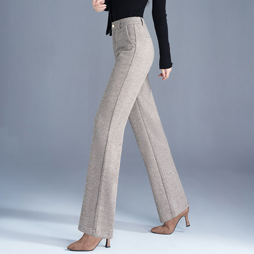 专柜同款9787高端软毛呢直筒裤女