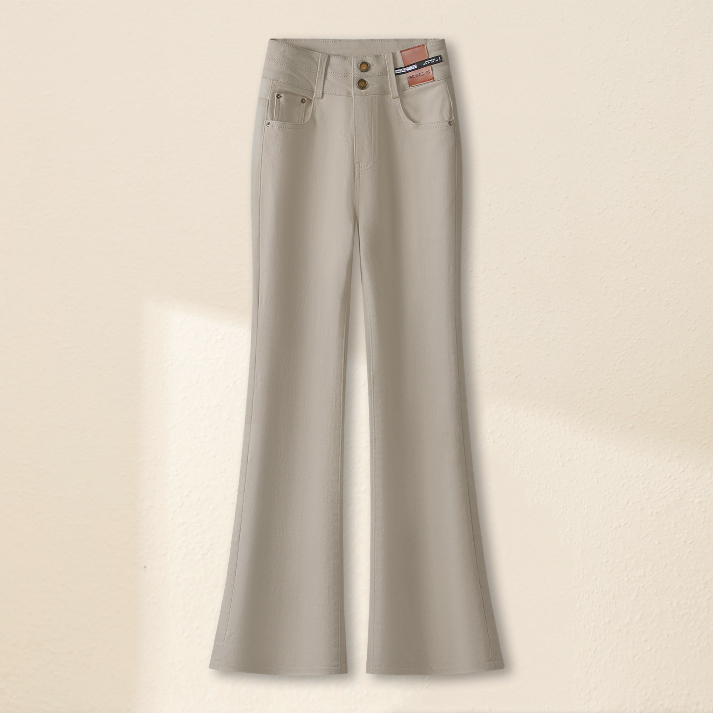 奶茶色高腰微喇牛仔裤女春季新款修身显瘦九分喇叭裤小个子休闲裤,女装/女士精品,休闲裤,淘宝优惠券,粉丝福利购,淘宝优惠卷