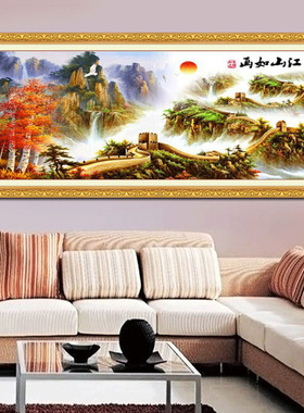 2026新款钻石画满钻客厅万里长城江山如画点贴钻石十字绣5D砖石秀