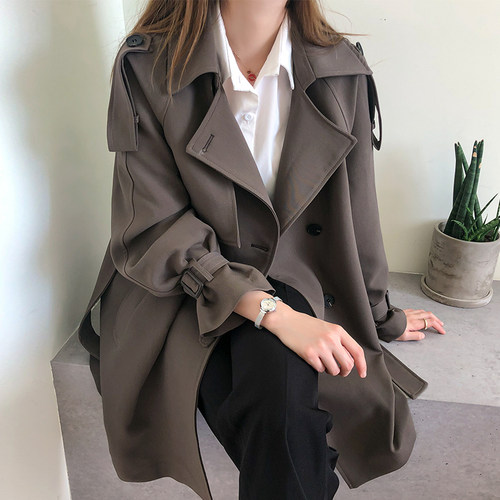 炸街风衣中长款气质女神范外套