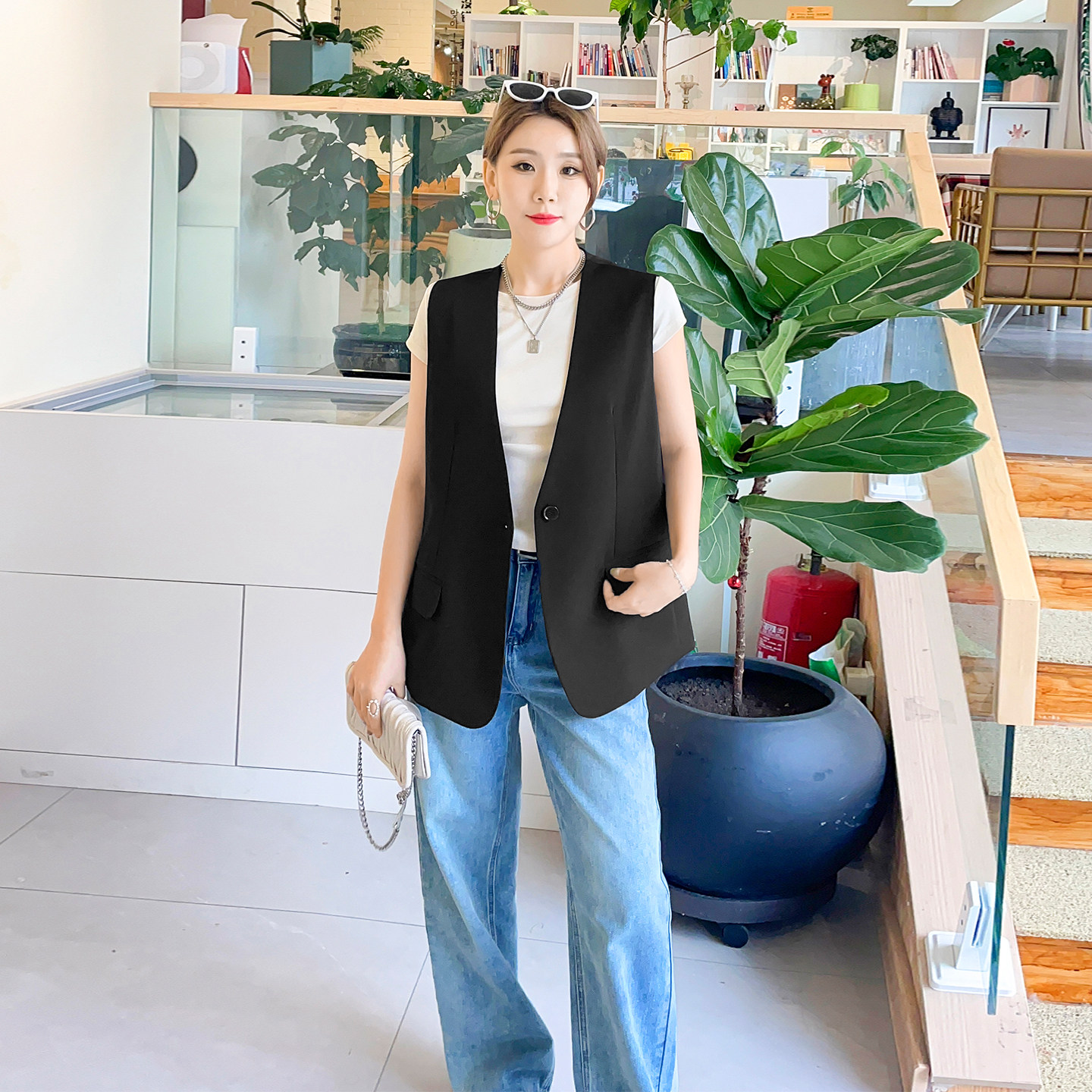 黑色马甲女款2025新款春装图片