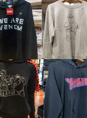 优衣库UNIQLO联名漫威marvel毒液连帽卫衣KAWS芝麻街423184复仇者